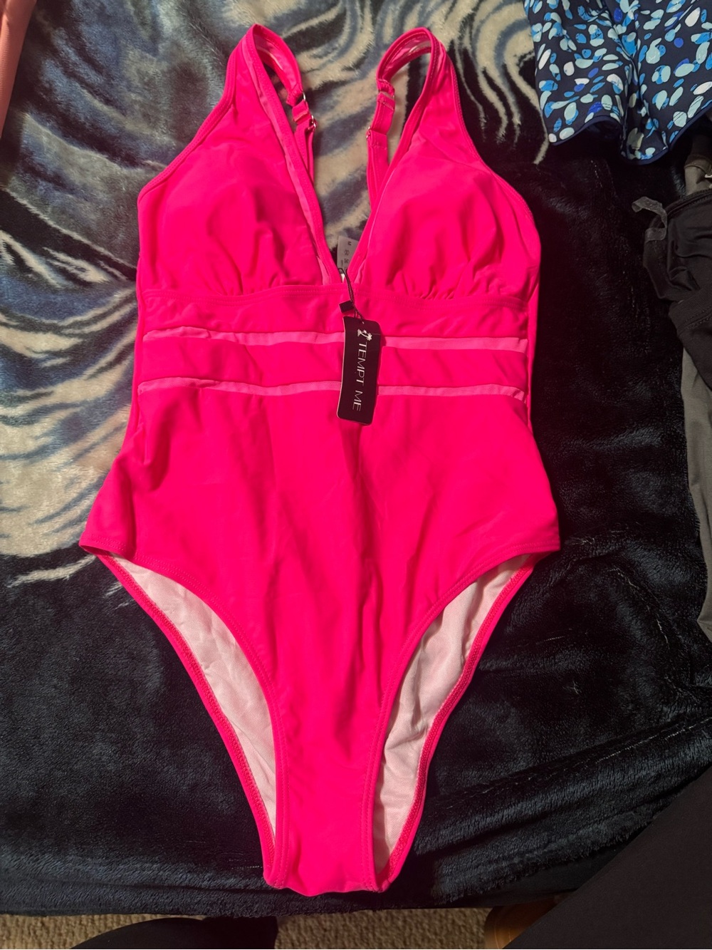 Tempo One V-Neck Swim Bodysuit in Hot Pink